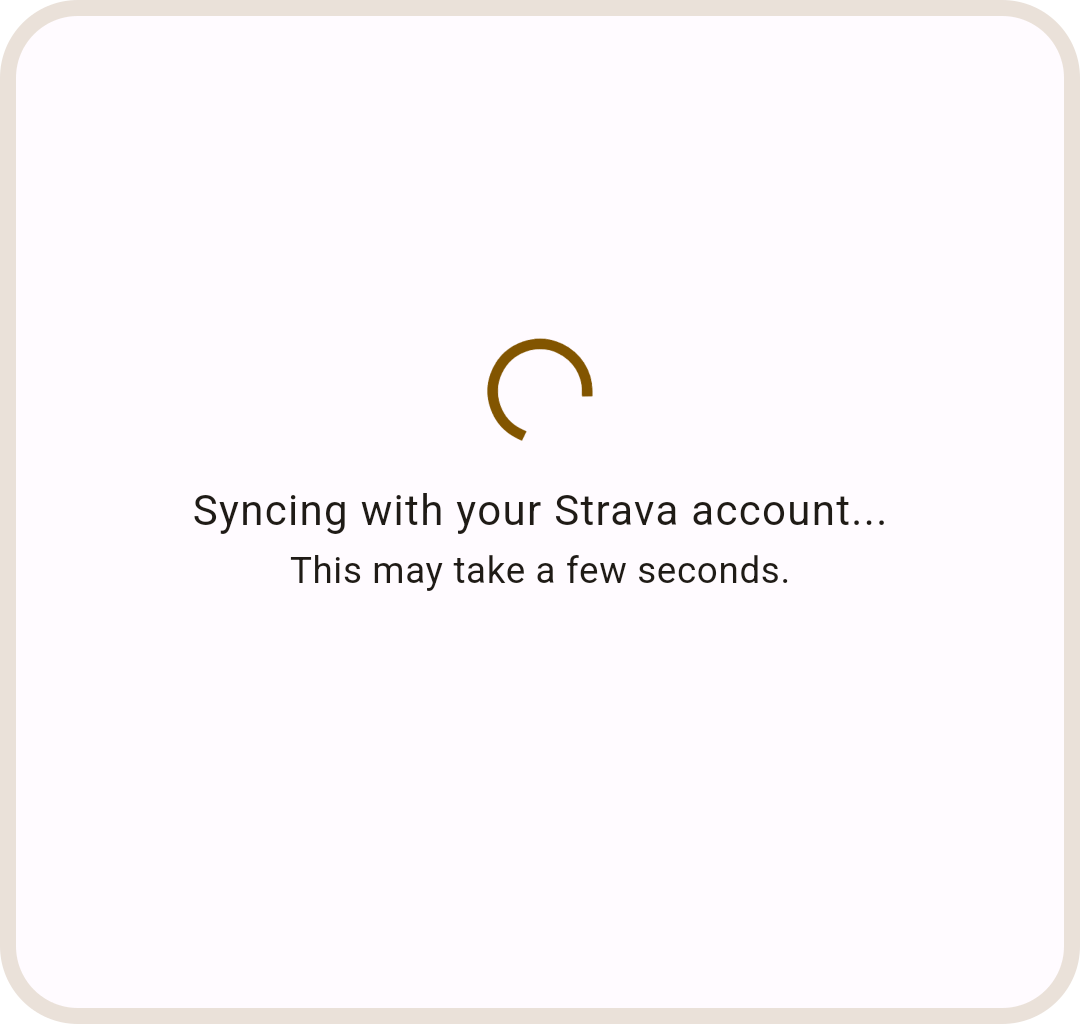 Strava sync progress in ProBikeGarage app